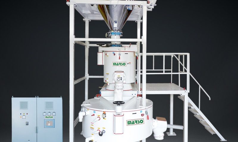high speed heater cooler mixer with automated compounding plant